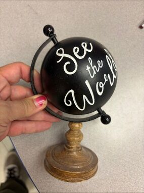 Hobby Lobby Black Decorative Globe with Wood Base